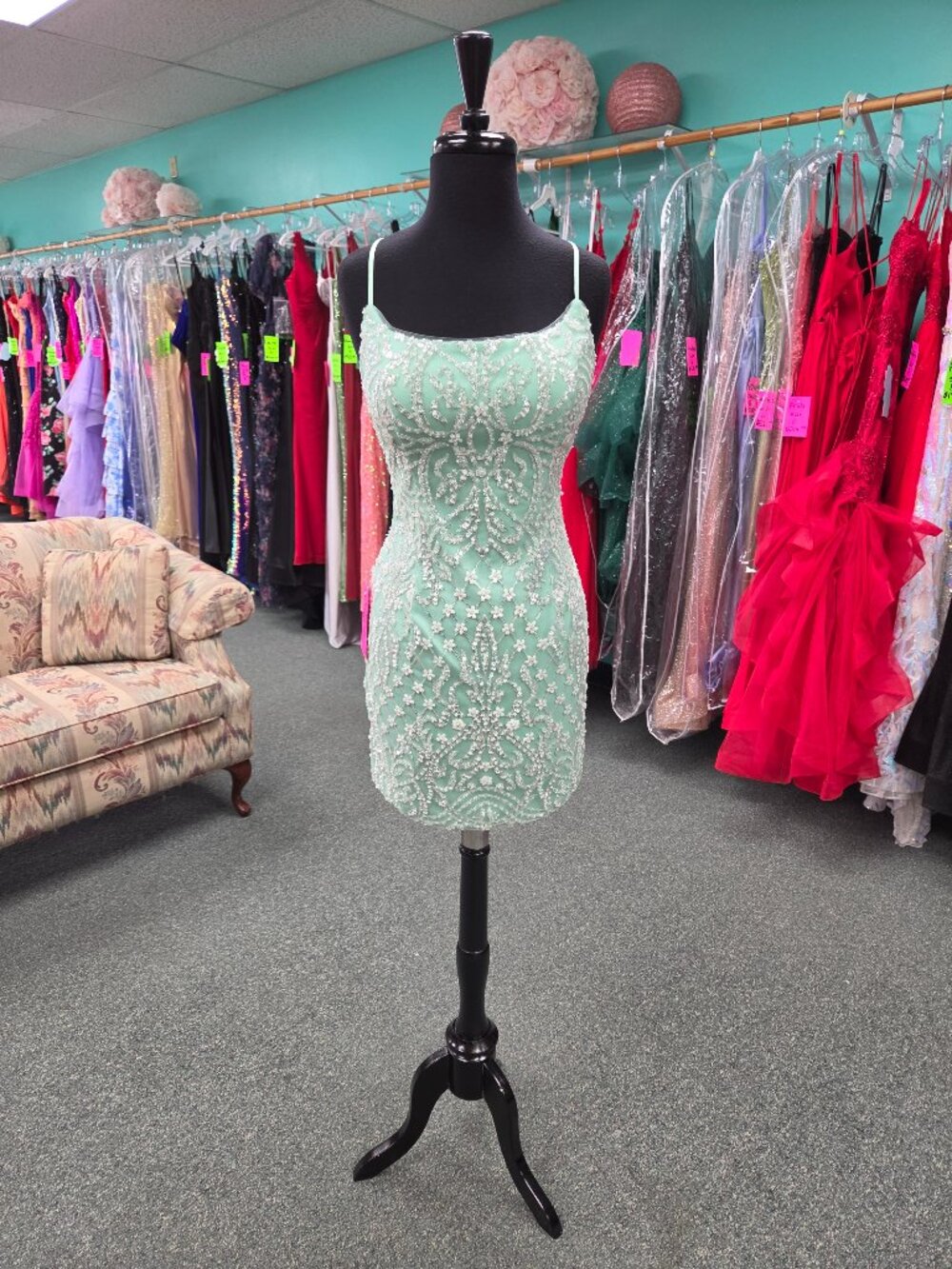Homecoming Dress Nox Anabel Q832 Sage Green Size 10 Short Formal